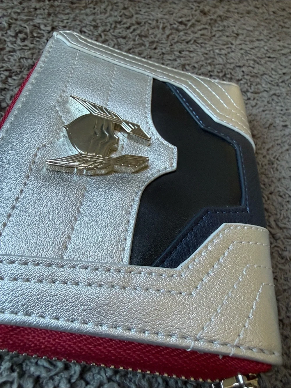 Loungefly Marvel Silver, Black & Red Zip Wallet featuring Thor - NWT